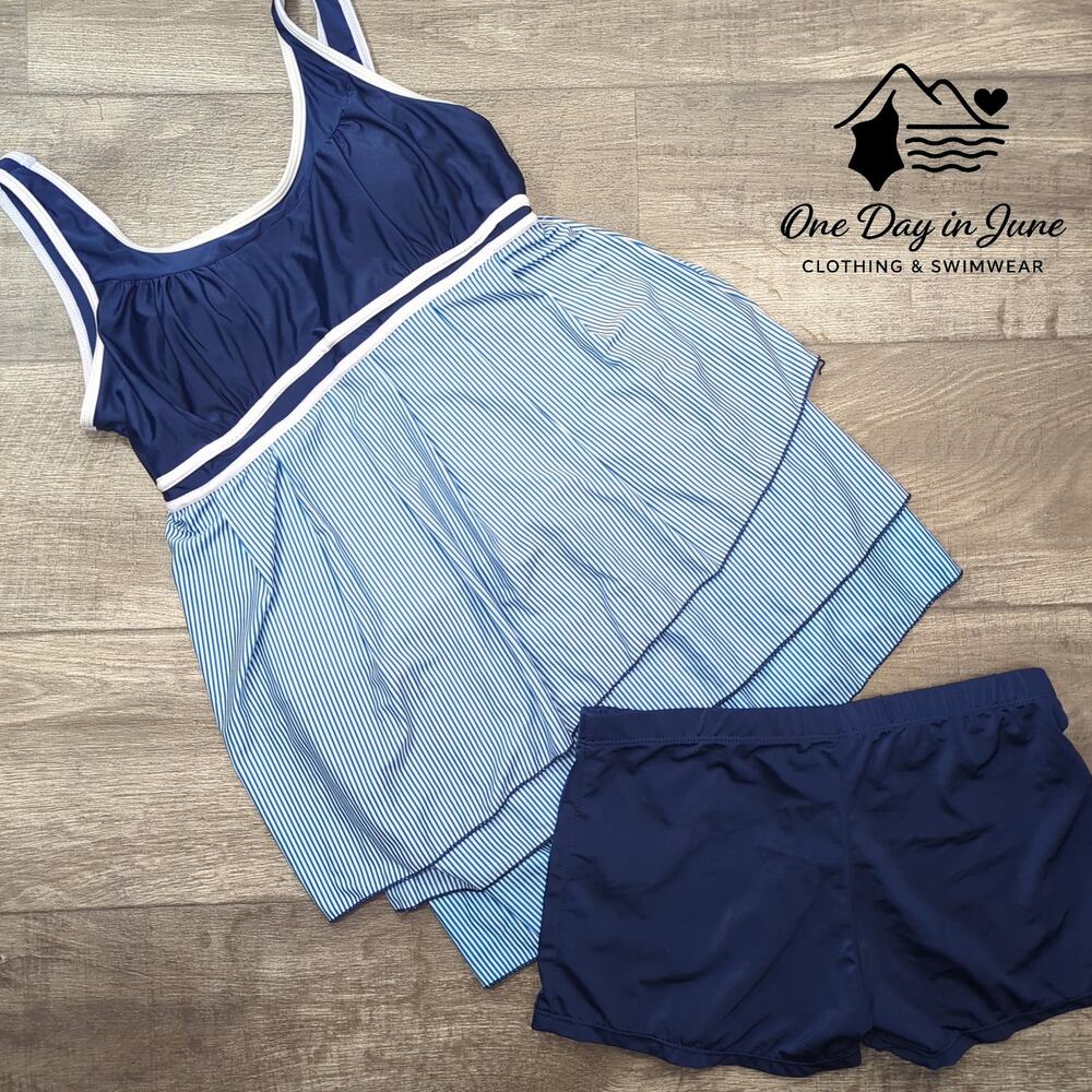 Charmleaks Tiered Tankini Boyshort Swimsuit Size L